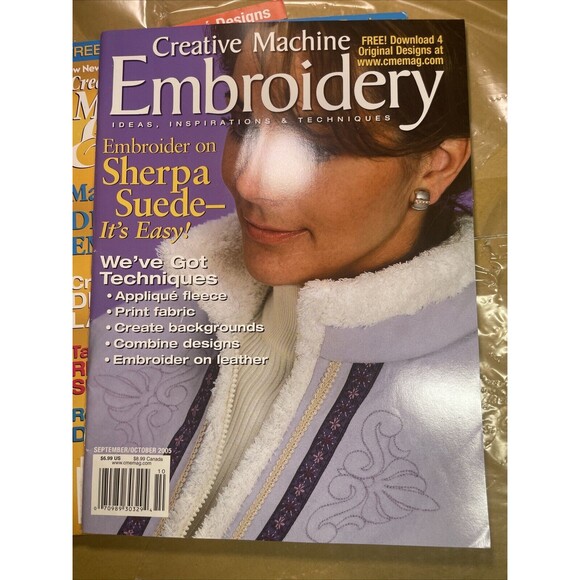 5 Bulk Creative Machine Embroidery Magazine Lot Of 5 Inspirations & Techniques - Picture 3 of 6